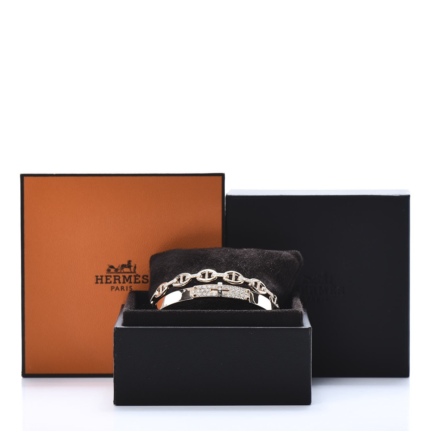 Hermes 18K Rose Gold Diamond PM Kelly Double Tour Bracelet SH 7 of 7