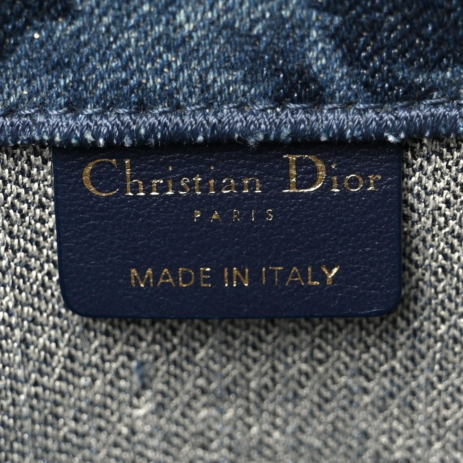 Christian Dior Denim Flowers Embroidered Medium Book Tote Blue 6 of 14