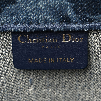Christian Dior Denim Flowers Embroidered Medium Book Tote Blue 6 of 14