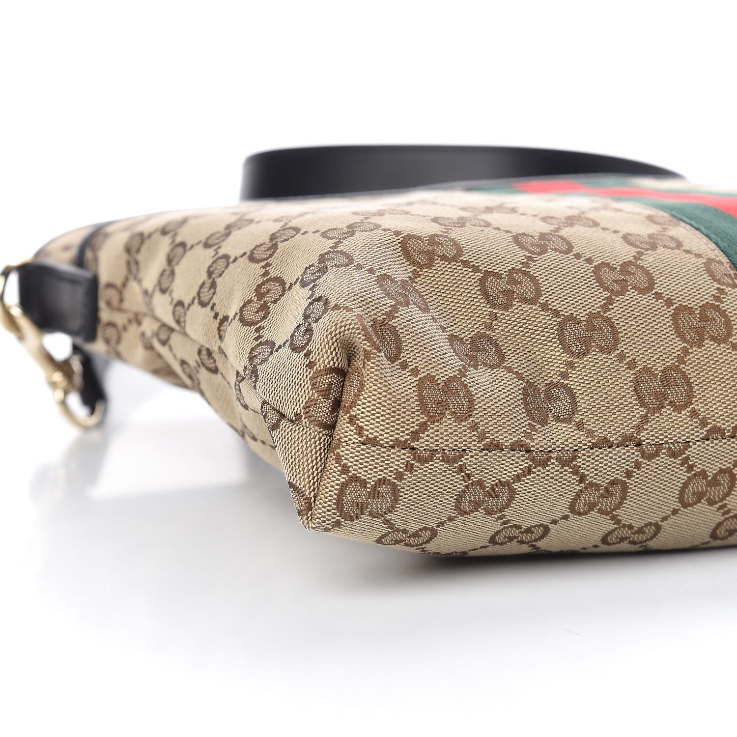 Gucci GG Monogram Web Flat Messenger Bag Black 8 of 11