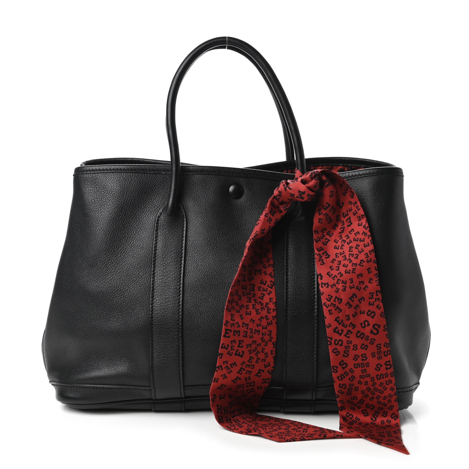 Hermes Swift Scattered Letters Twilly Garden Party TPM Black 1 of 10