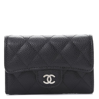 Chanel Caviar Quilted Flap Card Holder Wallet Black 1 of 9