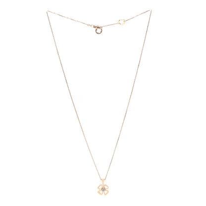 Bulgari 18K Rose Gold Diamond Fiorever Pendant Necklace 3 of 6