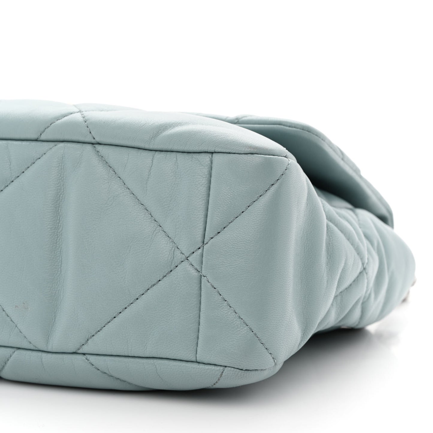 Lambskin Quilted Large Chanel 19 Flap Light Blue
