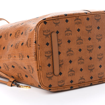 MCM Visetos Large Liz Reversible Shopper Tote Cognac 9 of 14