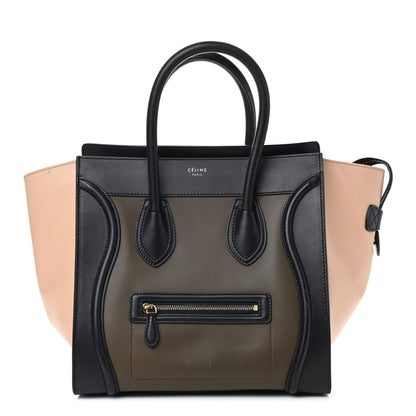 Celine Satin Calfskin Mini Tri-Color Luggage Anthracite 1 of 13