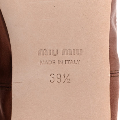 Miu Miu Satin Logo Ballerina Flats 39.5 Cacao 8 of 11