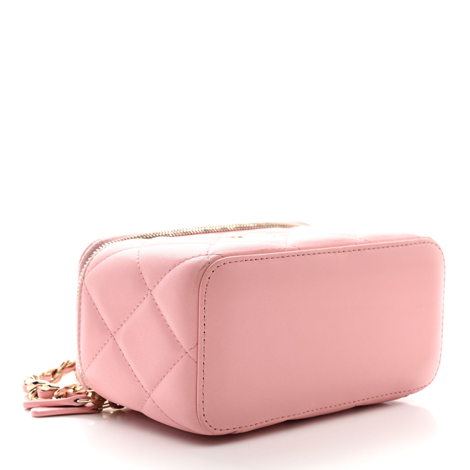 Chanel Lambskin Resin Elegant Chain Vanity Case Pink 4 of 11