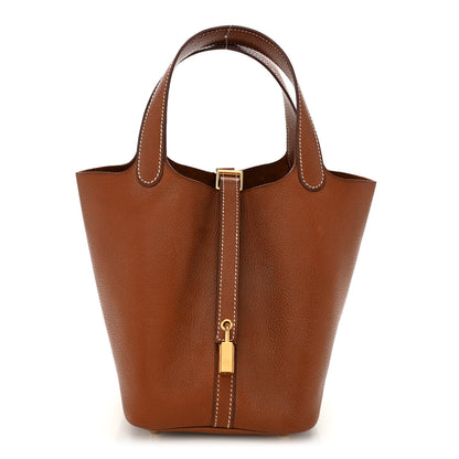 Hermes Barenia Faubourg Picotin Lock 18 PM Fauve 1 of 11