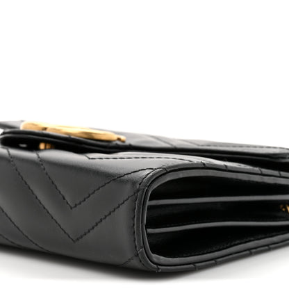 Gucci Calfskin Matelasse GG Marmont Chain Wallet Black 11 of 20