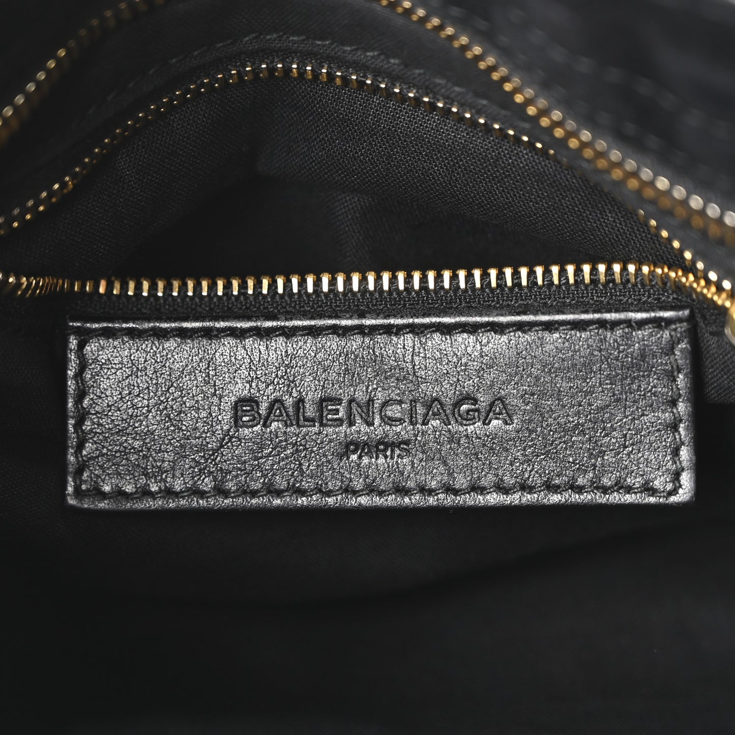 Baby Daim Suede Gold Metallic Edge Hardware Mini City Black