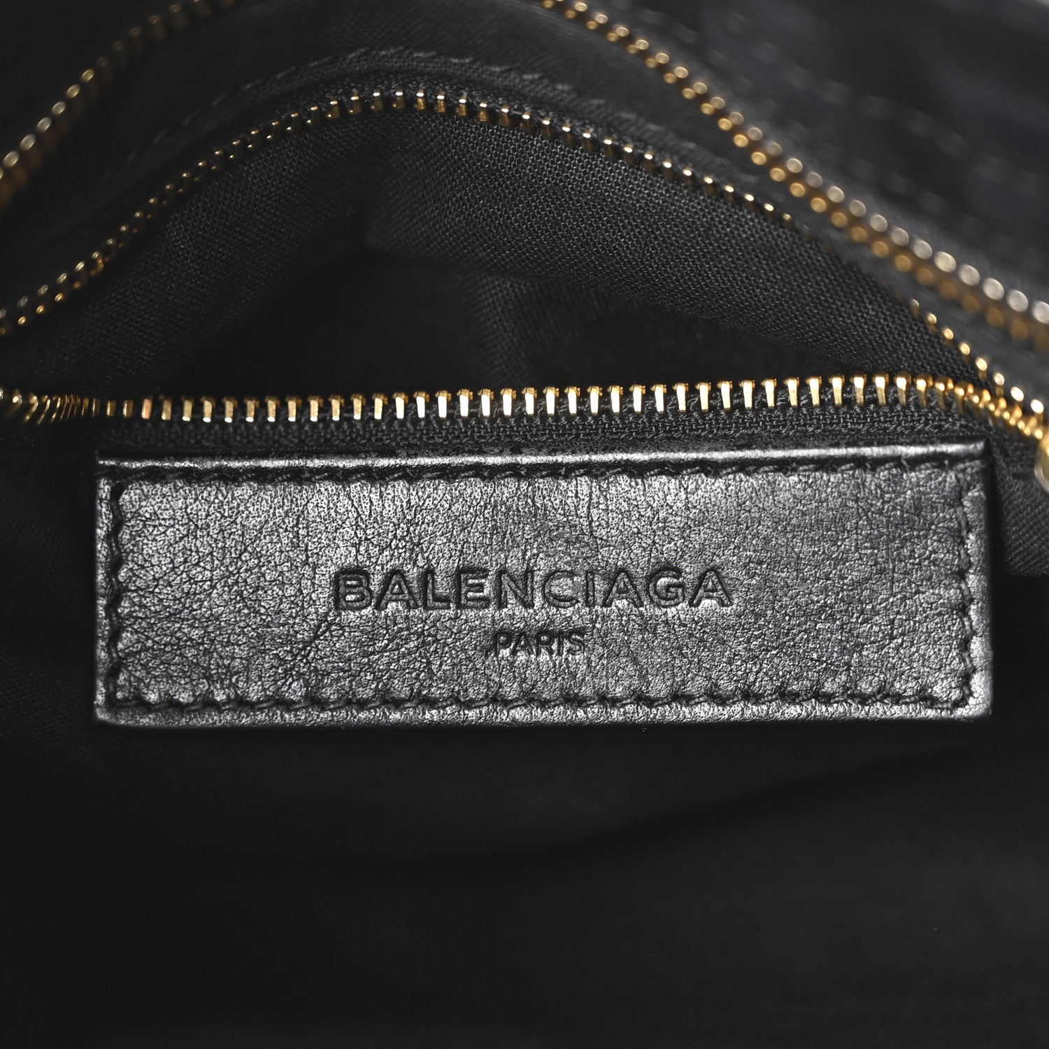Balenciaga Baby Daim Suede Gold Metallic Edge Hardware Mini City Black 7 of 11