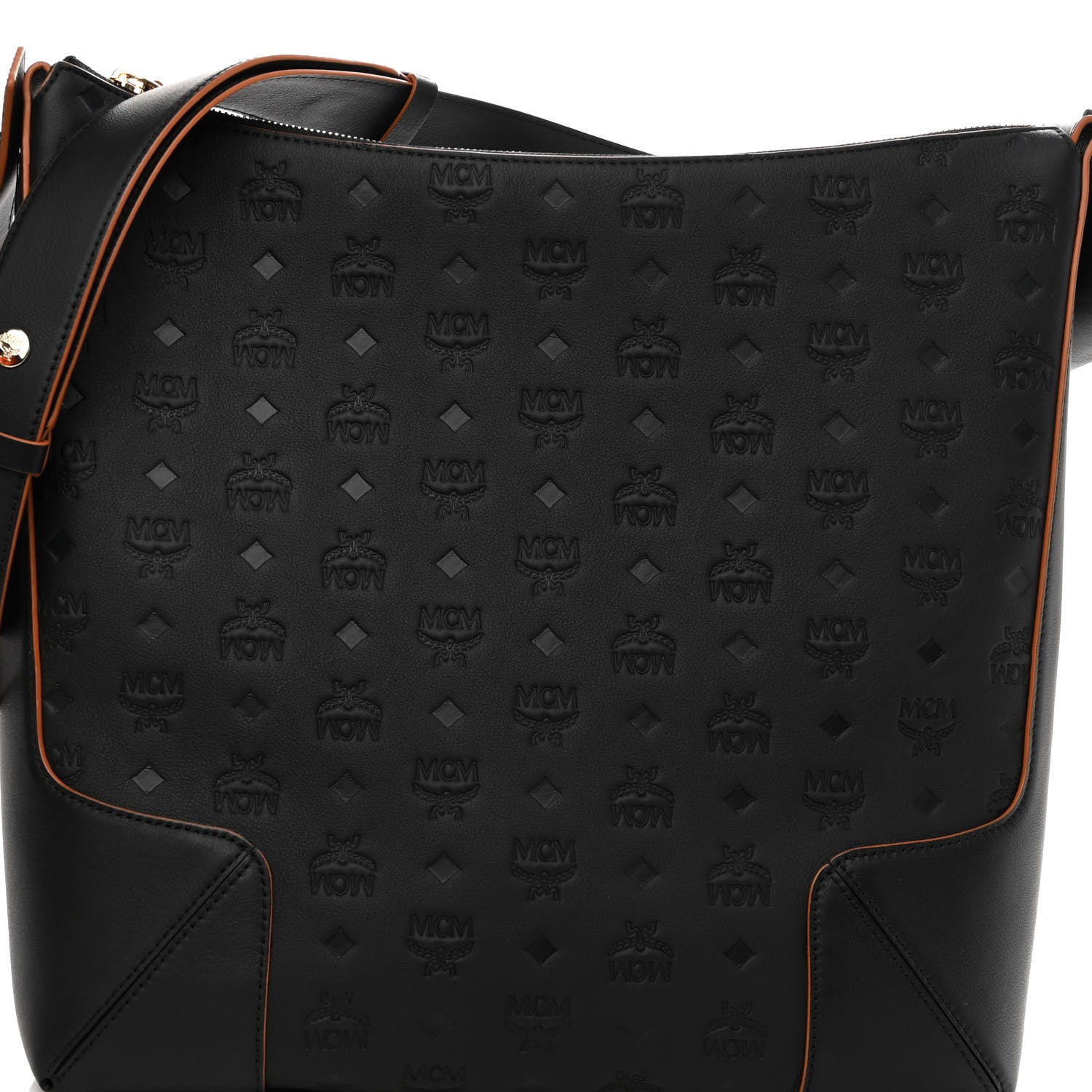 MCM Calfskin Ottomar Monogram Large Klara Hobo Black 6 of 8