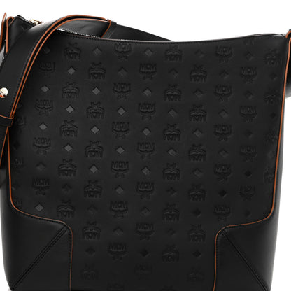 MCM Calfskin Ottomar Monogram Large Klara Hobo Black 6 of 8