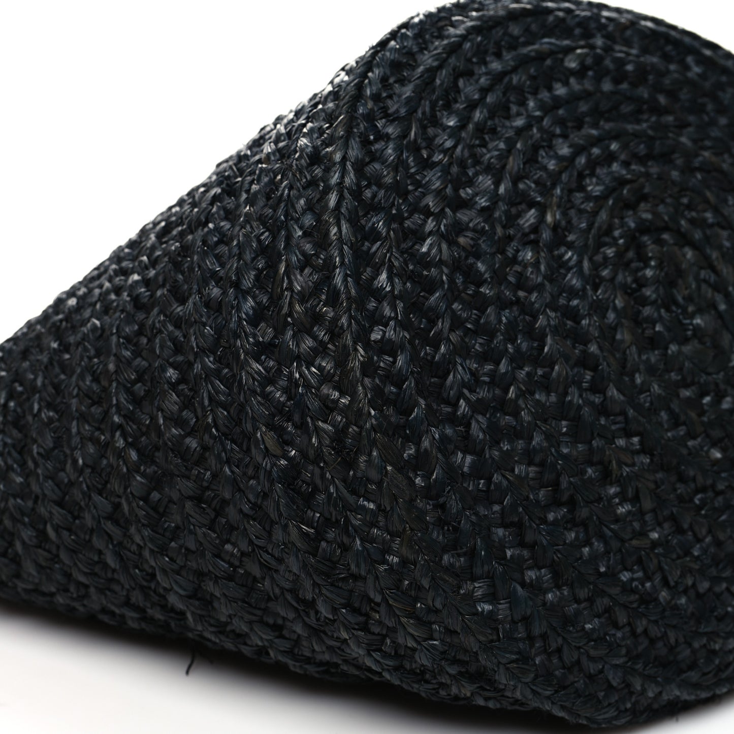 Raffia Medium Panier Bag Black