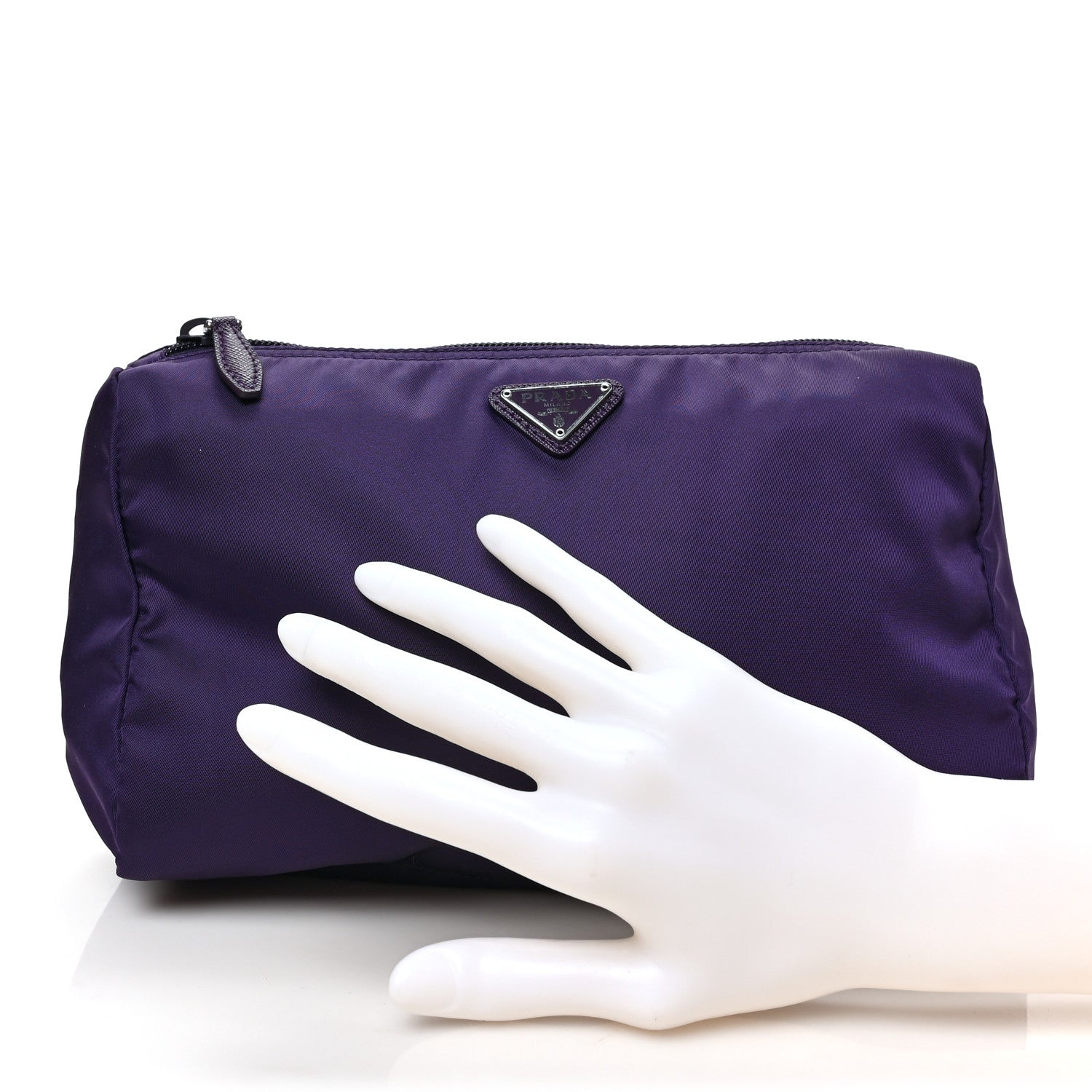 Prada Tessuto Nylon Saffiano Cosmetic Pouch Uva 2 of 6