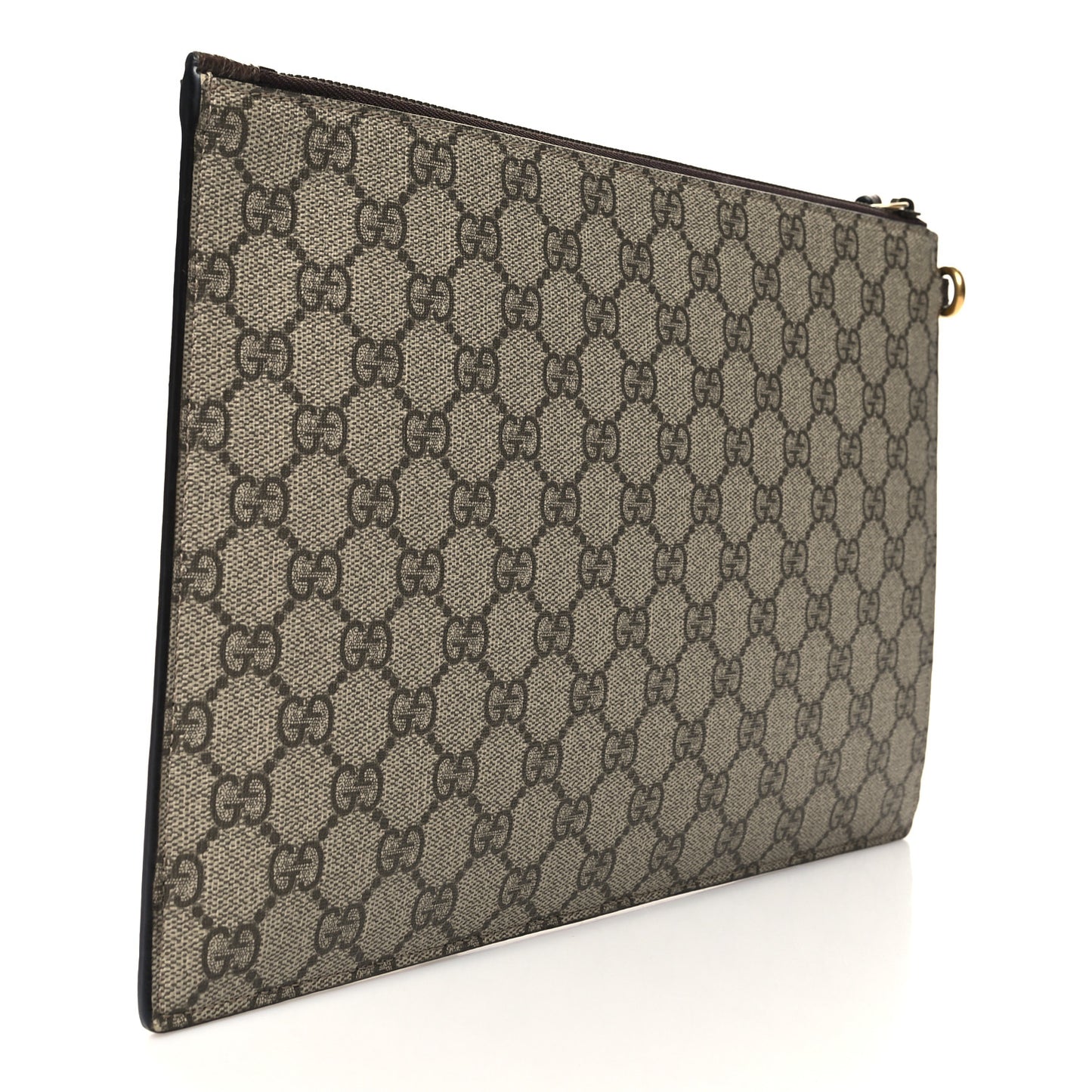 GG Supreme Monogram Neo Vintage Zip Wristlet Pouch Beige New Acero Crop