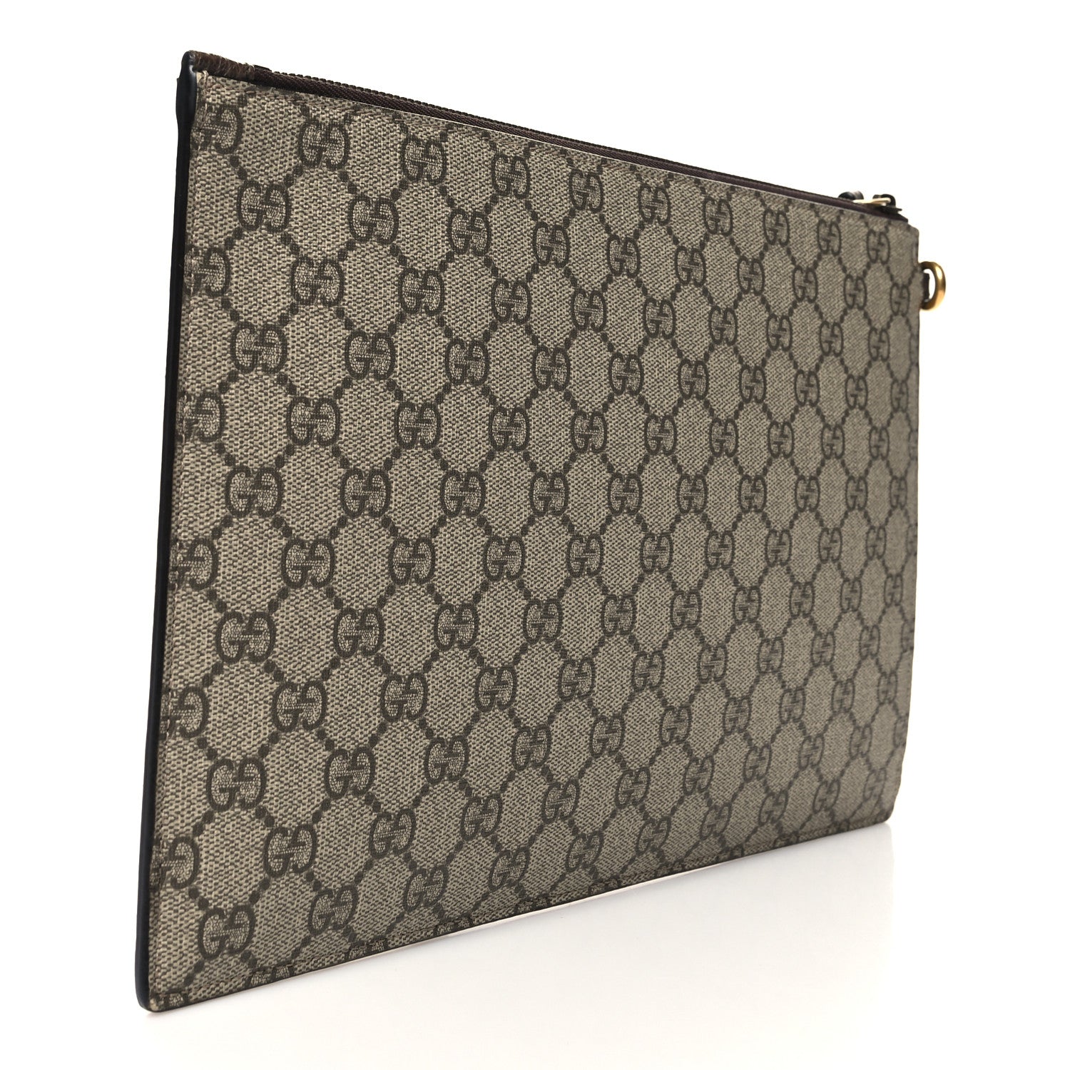 Gucci GG Supreme Monogram Neo Vintage Zip Wristlet Pouch Beige New Acero Crop 3 of 11