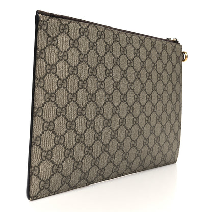 Gucci GG Supreme Monogram Neo Vintage Zip Wristlet Pouch Beige New Acero Crop 3 of 11