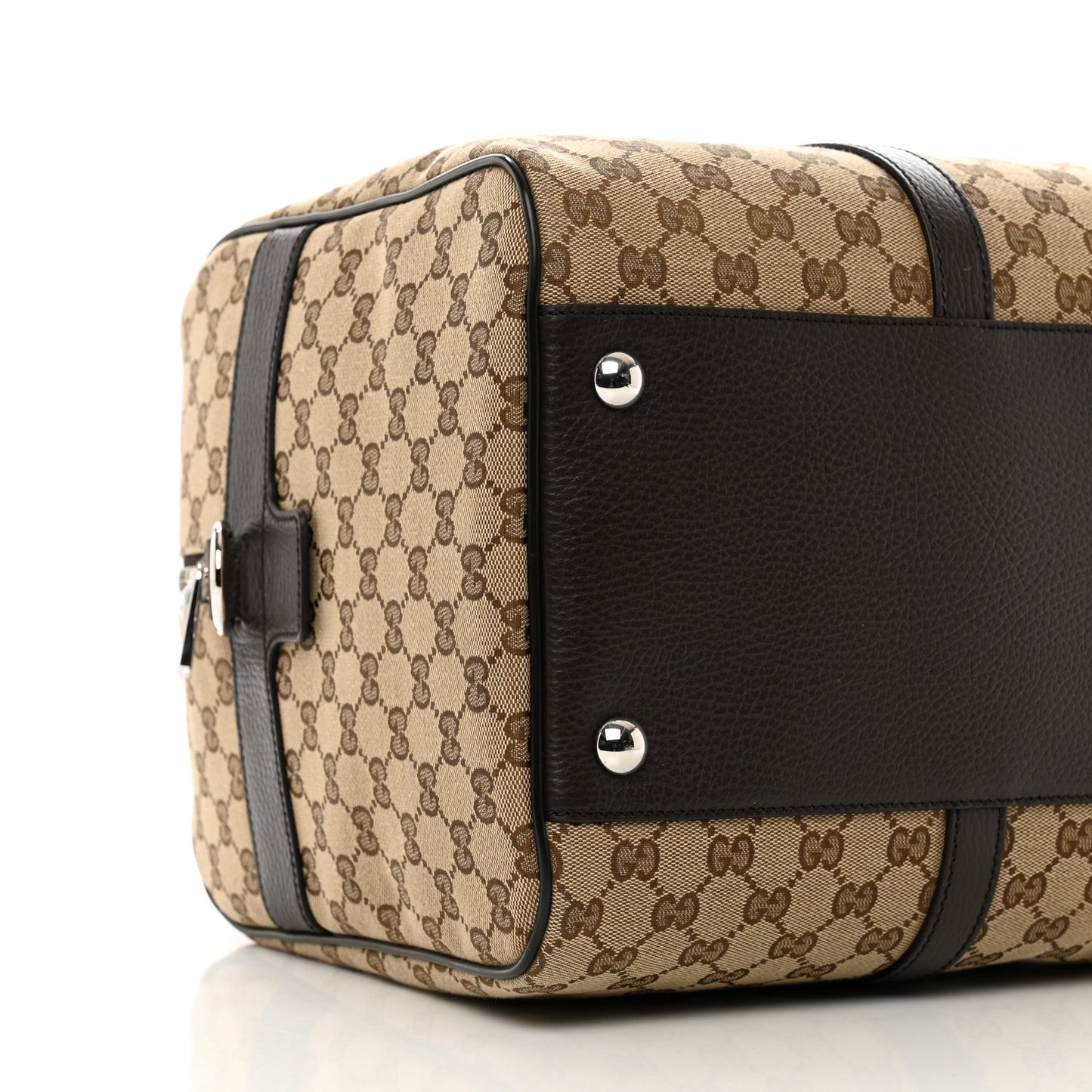 Monogram Dollar Calfskin Boston Duffle Bag Beige Ebony Testa di Moro Marrone Scuro