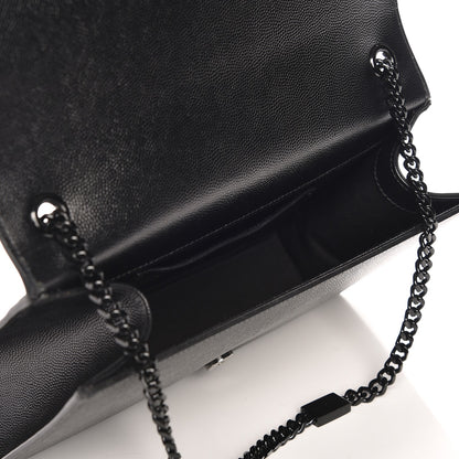 Saint Laurent Grain De Poudre Medium Classic Monogram Kate Satchel Black 5 of 7
