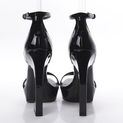 Saint Laurent Patent Debbie 105 Platform Sandals 37.5 Black 6 of 11