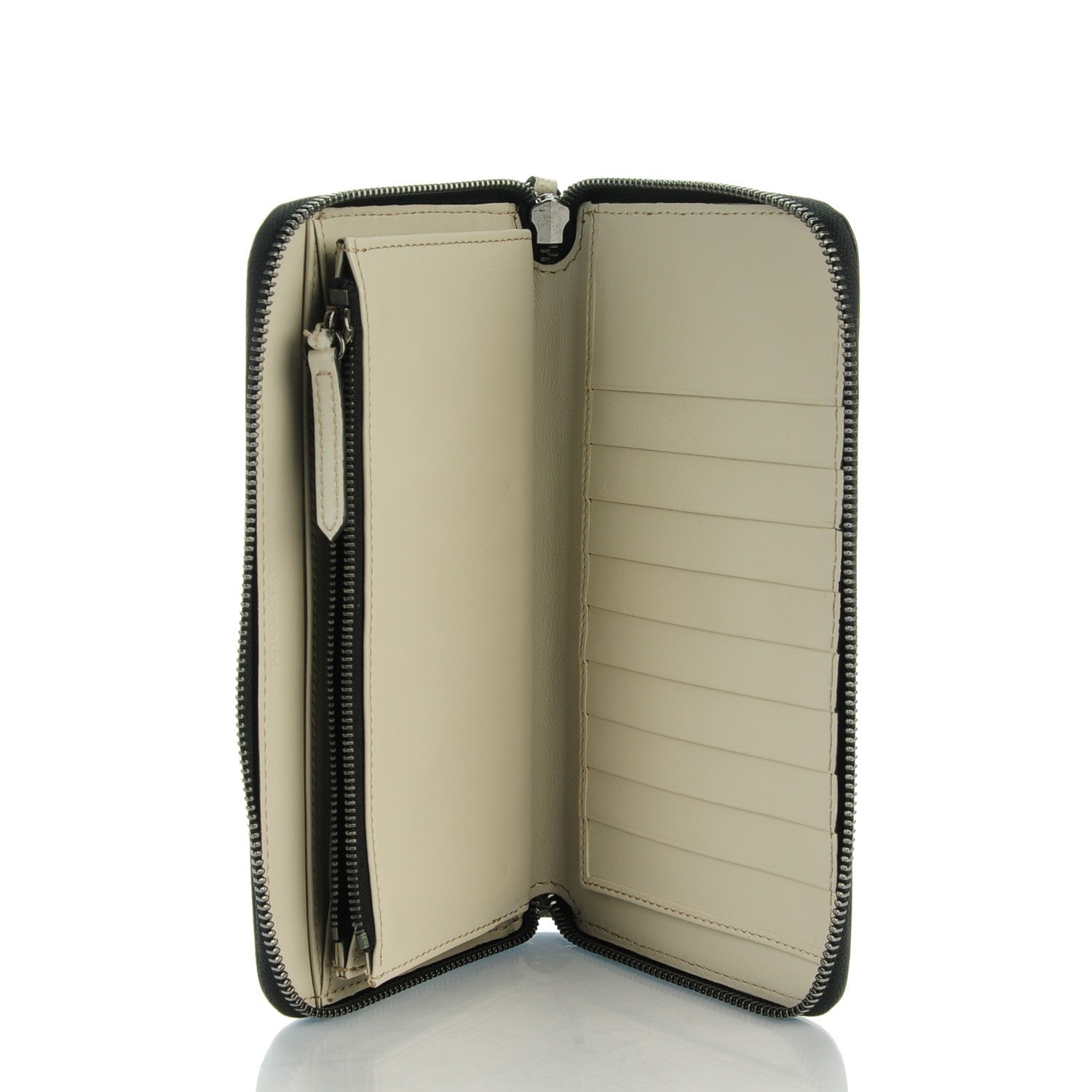 Burberry Check Calfskin Embossed Zip Around Wallet Pale Grey 5 of 7
