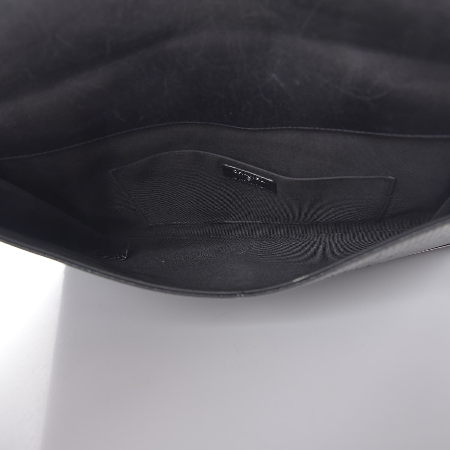 Chanel Metallic Lambskin Embossed Envelope Clutch Black 5 of 11