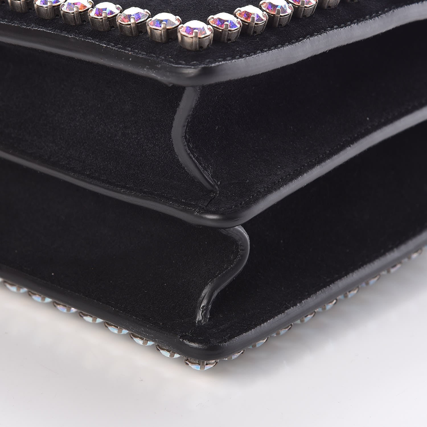 Gucci Suede Crystal Small Dionysus Shoulder Bag Black 9 of 10