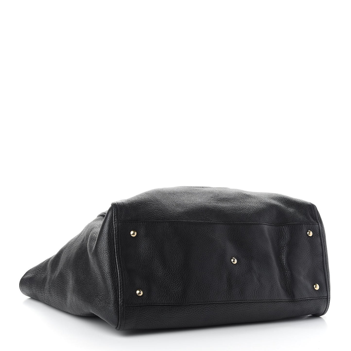 Pebbled Calfskin Large Soho Shoulder Bag Black