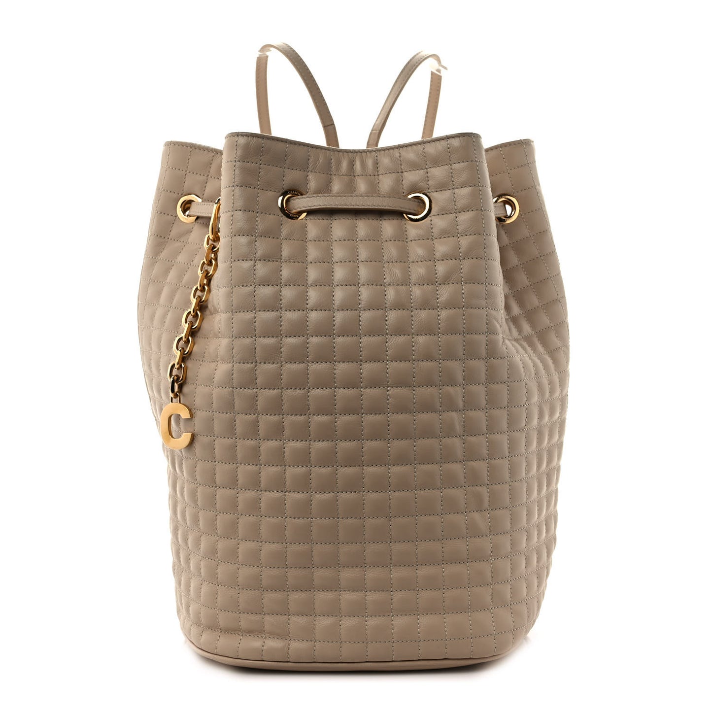 Calfskin Quilted Small C Backpack Nude