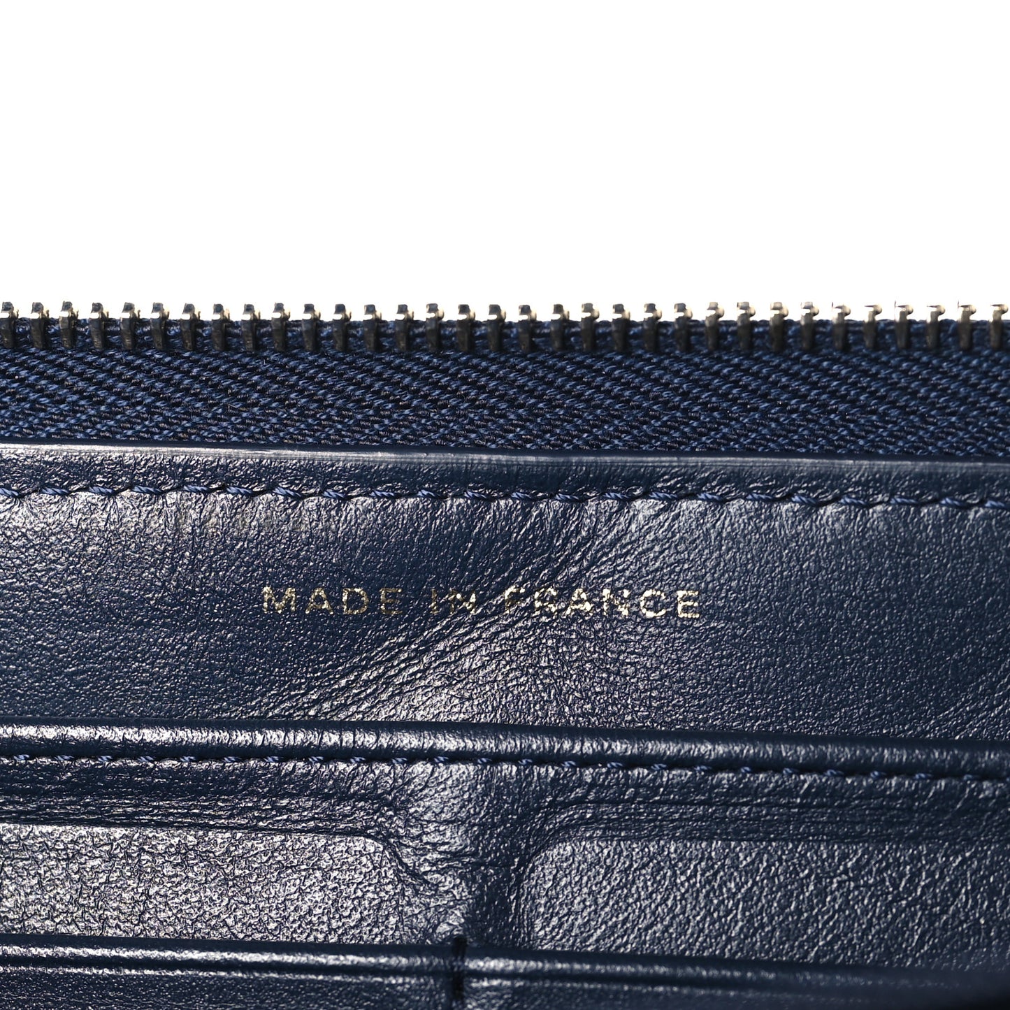 Caviar Quilted Large Gusset Zip Around Wallet Navy