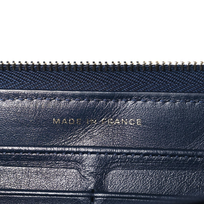 Chanel Caviar Quilted Large Gusset Zip Around Wallet Navy 7 of 8