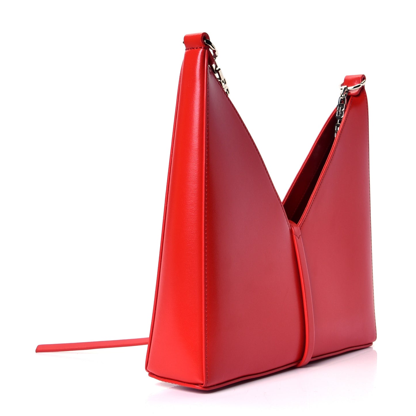 Box Calfskin Small Cut Out Shoulder Bag Red