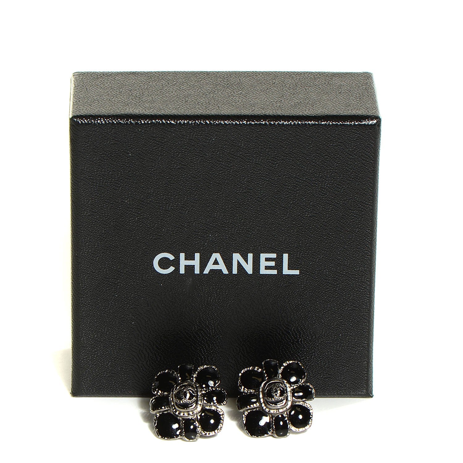 Chanel Gripoix CC Clip On Earrings Black 5 of 5