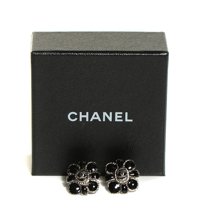 Chanel Gripoix CC Clip On Earrings Black 5 of 5