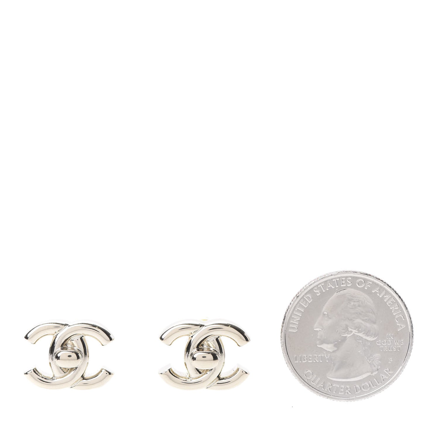 Metal CC Turnlock Earrings Gold