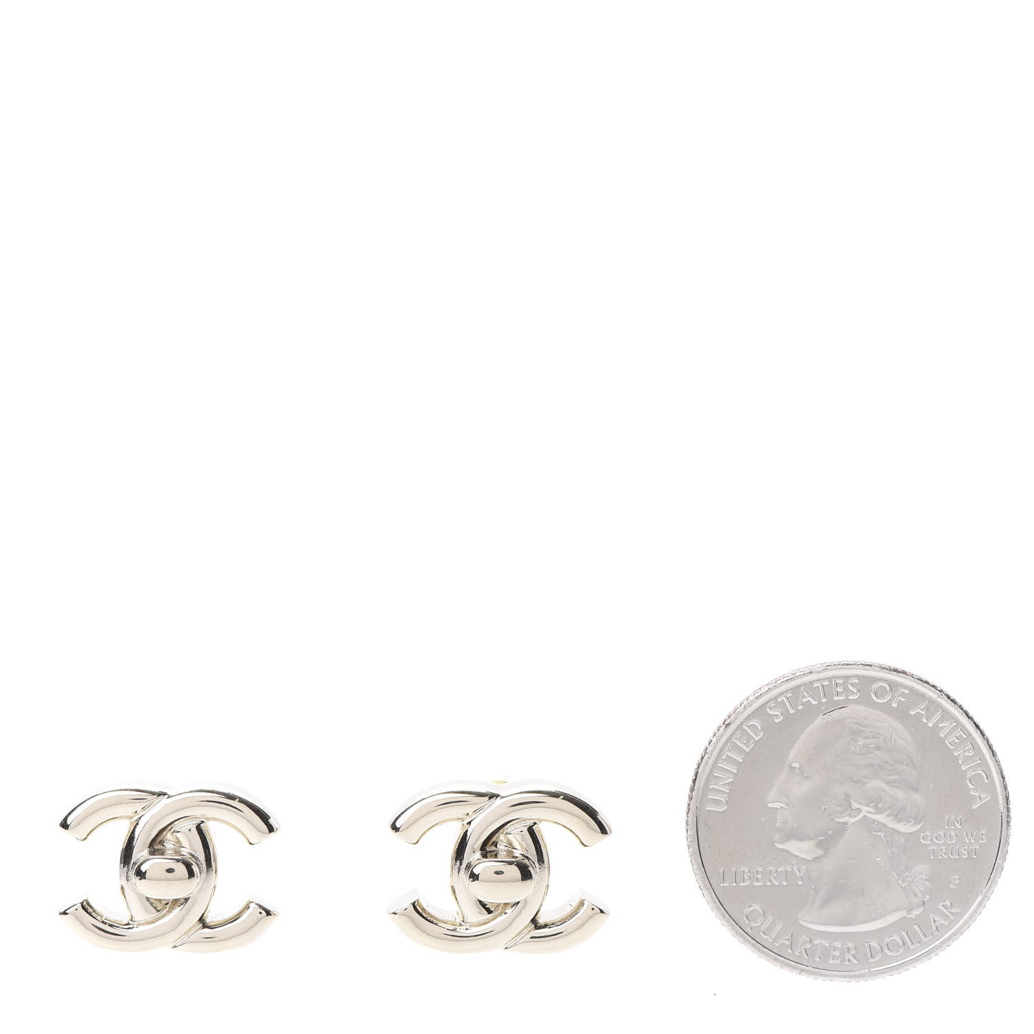 Chanel Metal CC Turnlock Earrings Gold 2 of 4