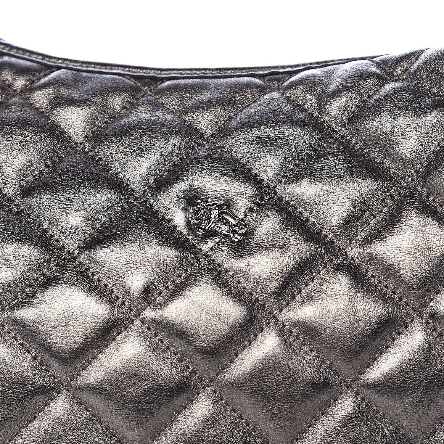 Burberry Metallic Calfskin Quilted Hoxton Hobo Nickel 14 of 16