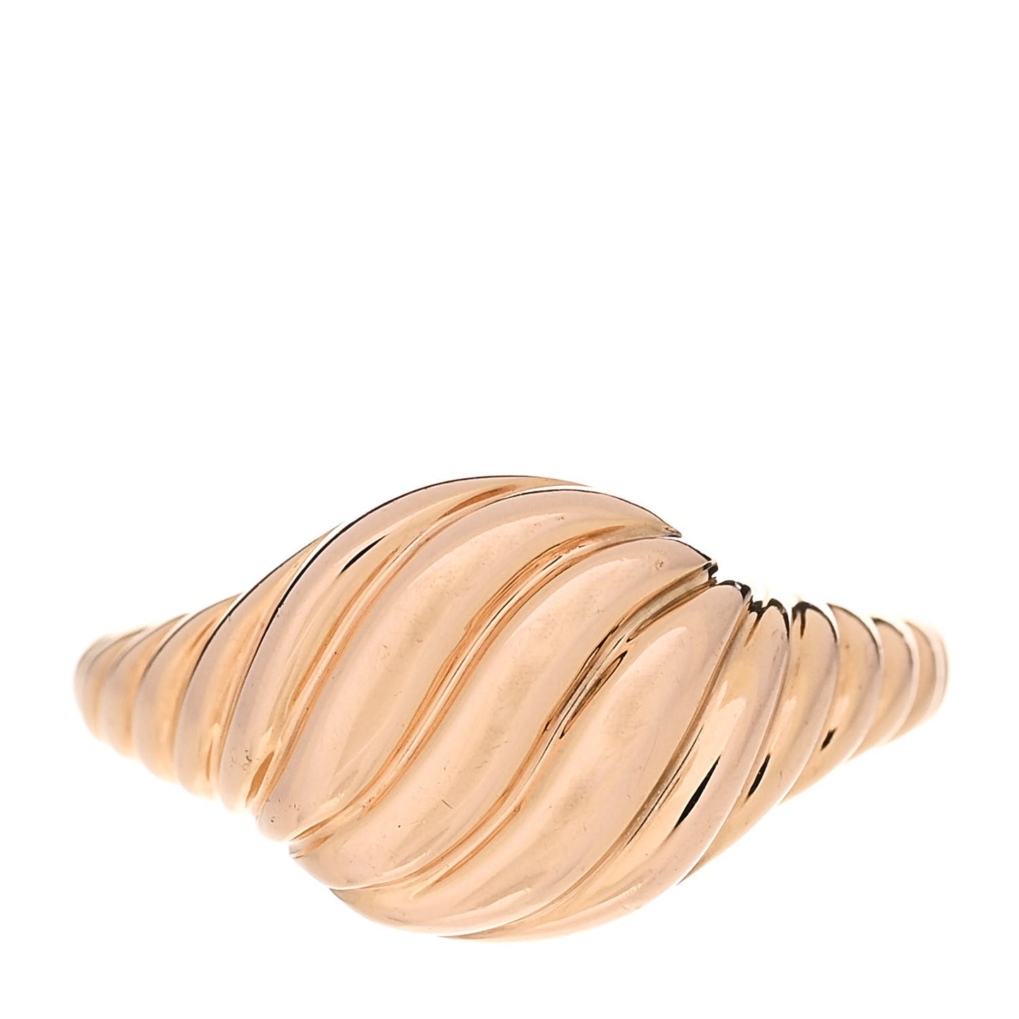 18K Rose Gold Sculpted Cable Pinky Ring 45 3.5
