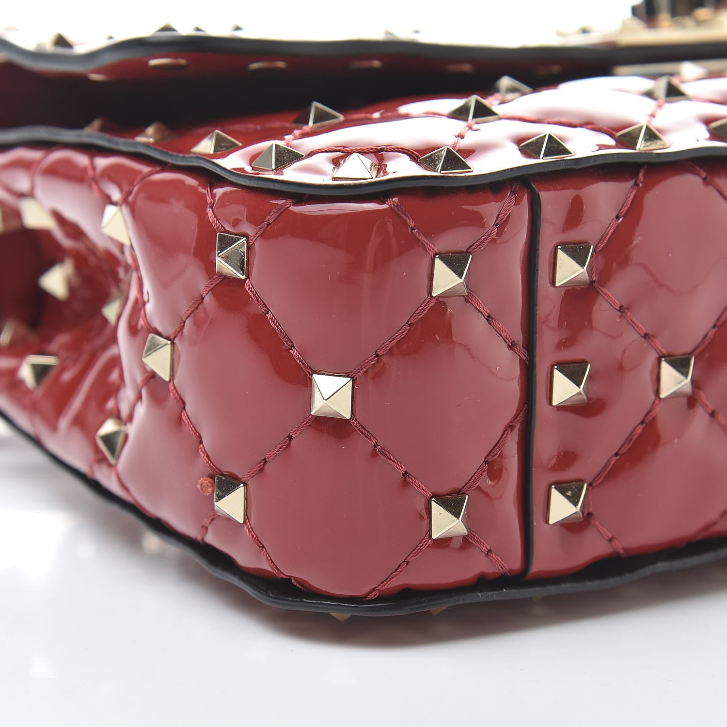 Valentino Garavani Patent Small Rockstud Spike Shoulder Bag Rosso Valentino 8 of 10