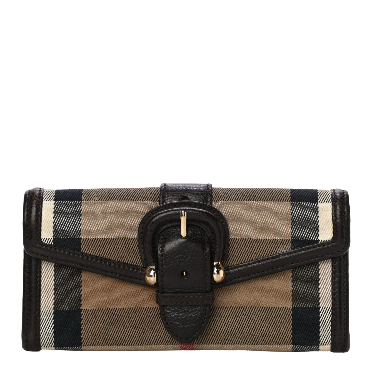 Calfskin Mega Check Continental Wallet Black