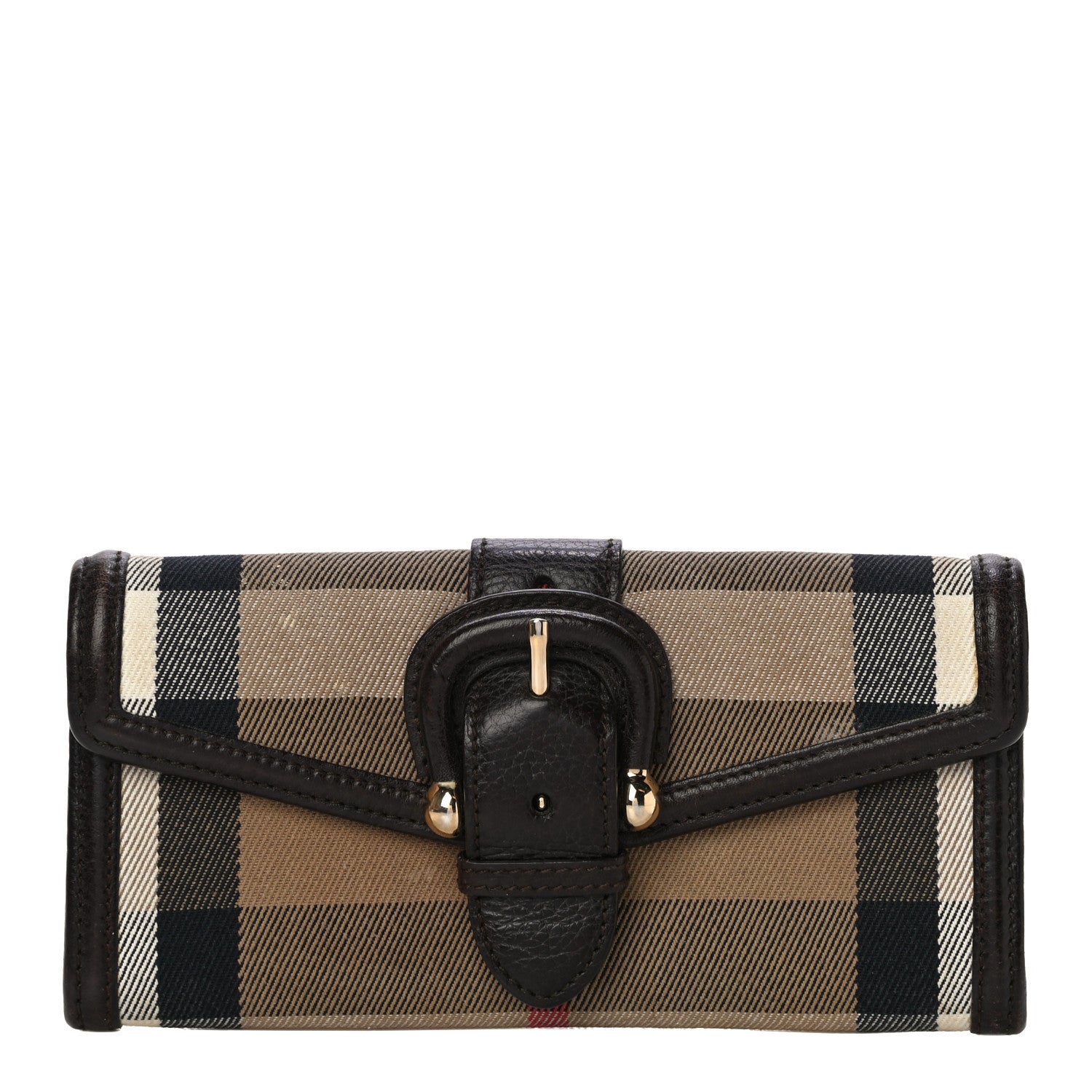 Burberry Calfskin Mega Check Continental Wallet Black 1 of 12