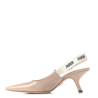 Christian Dior Patent Ribbon J'Adior Slingback 65mm Pumps 37.5 Nude 1 of 11