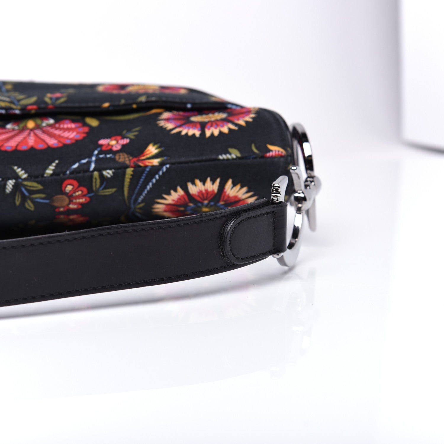 Christian Dior Canvas Floral Saddle Bag Black 14 of 16
