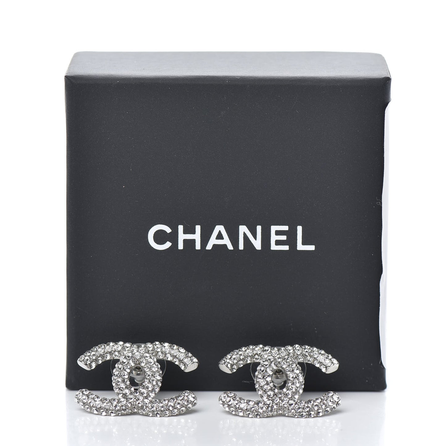 Crystal CC Earrings Silver