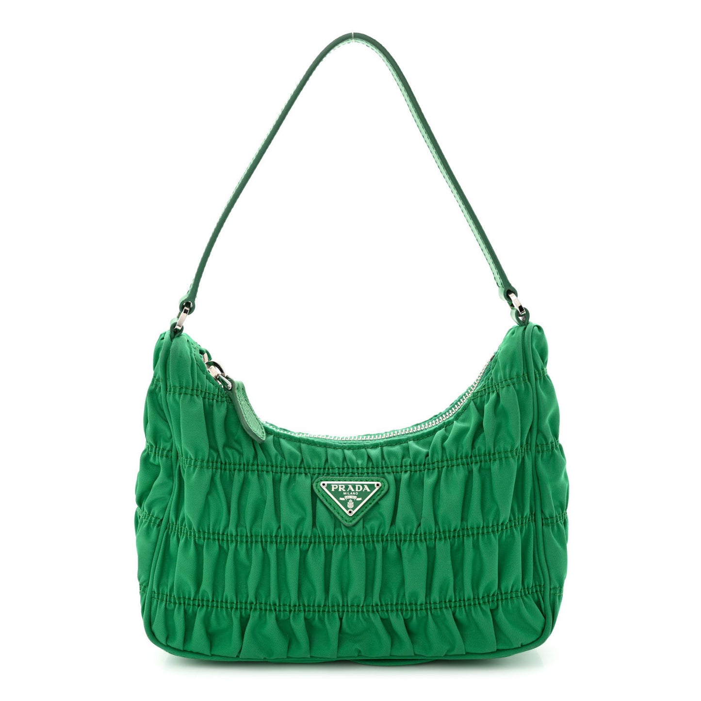 Tessuto Nylon Gaufre Shoulder Bag Menta