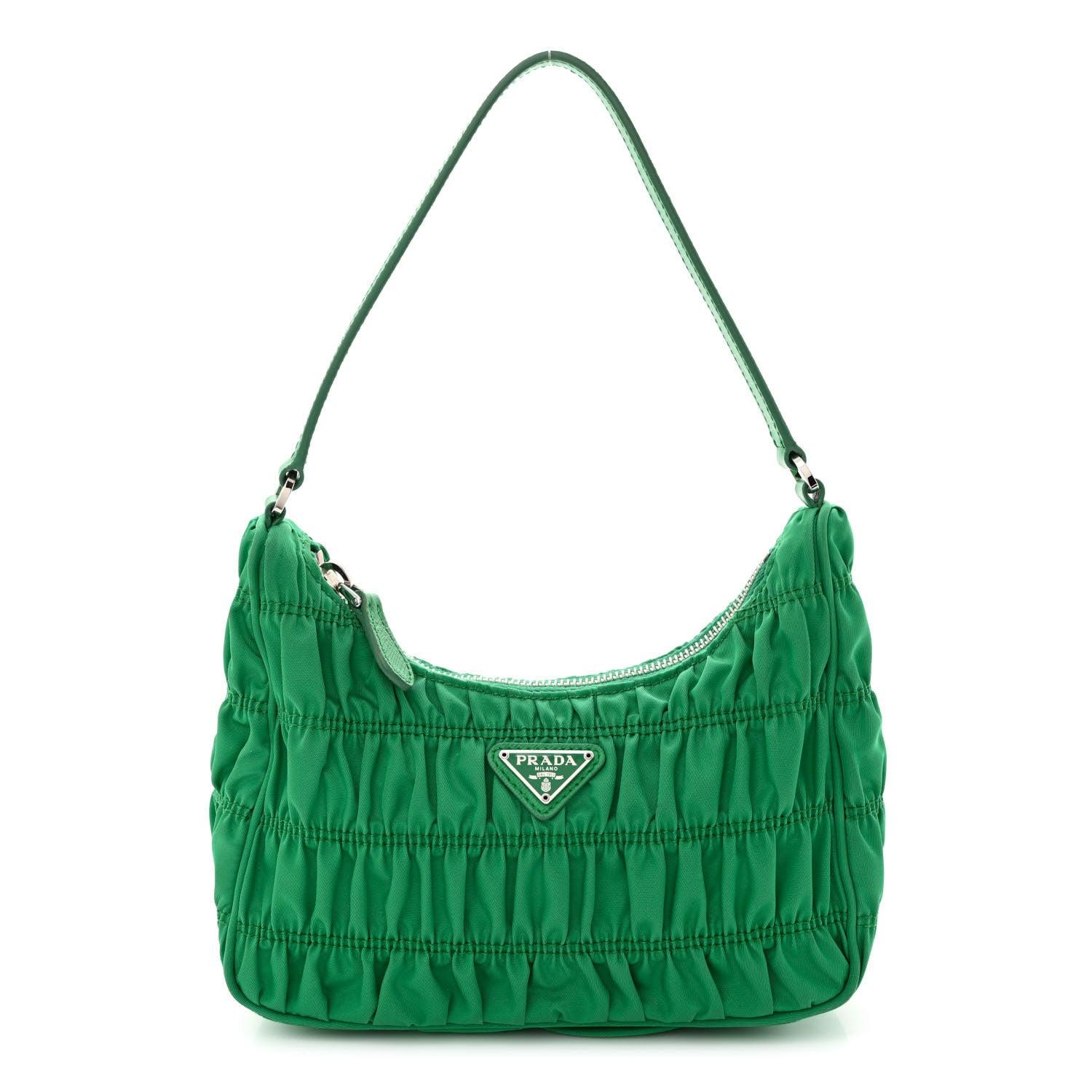 Prada Tessuto Nylon Gaufre Shoulder Bag Menta 1 of 14