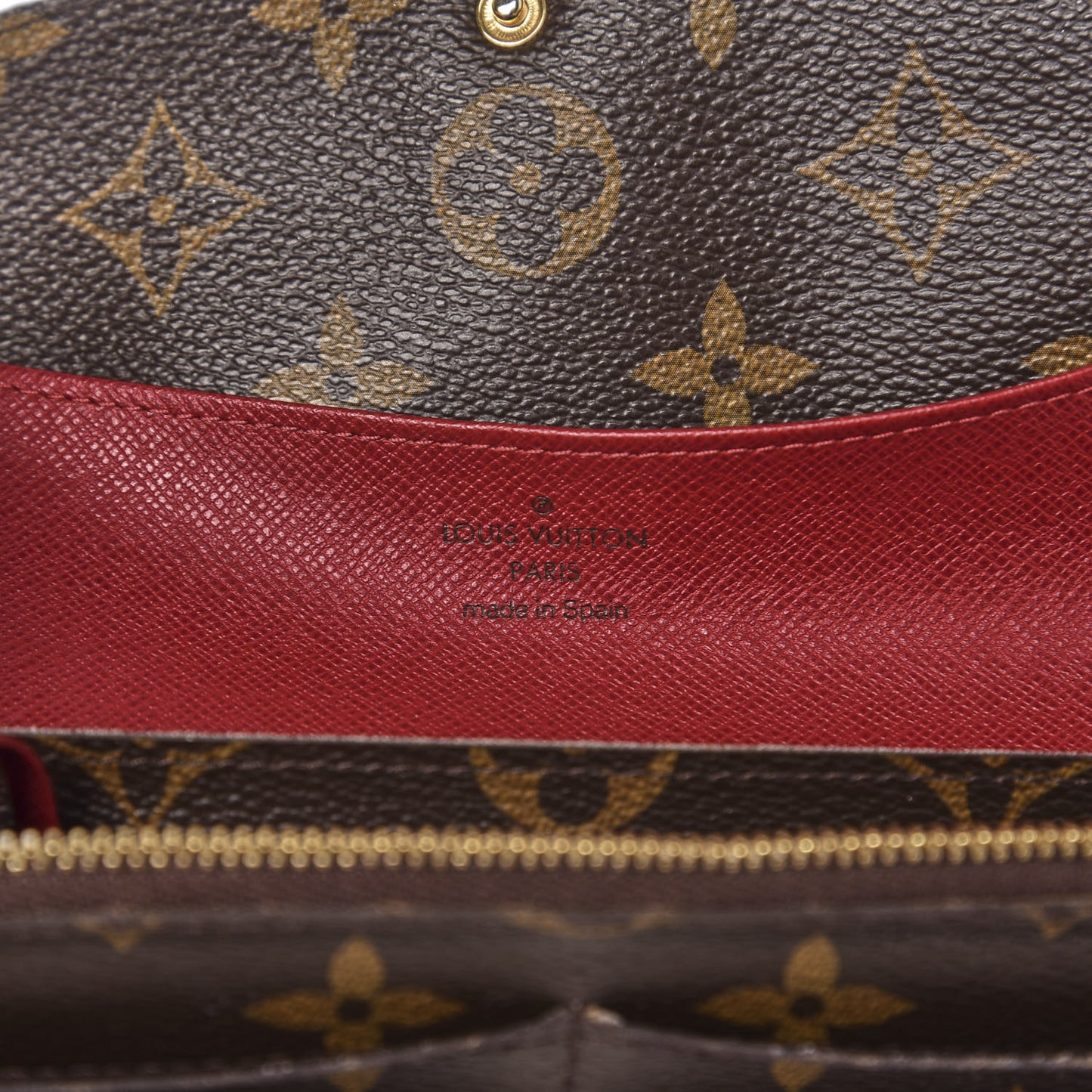 Monogram Emilie Wallet Red