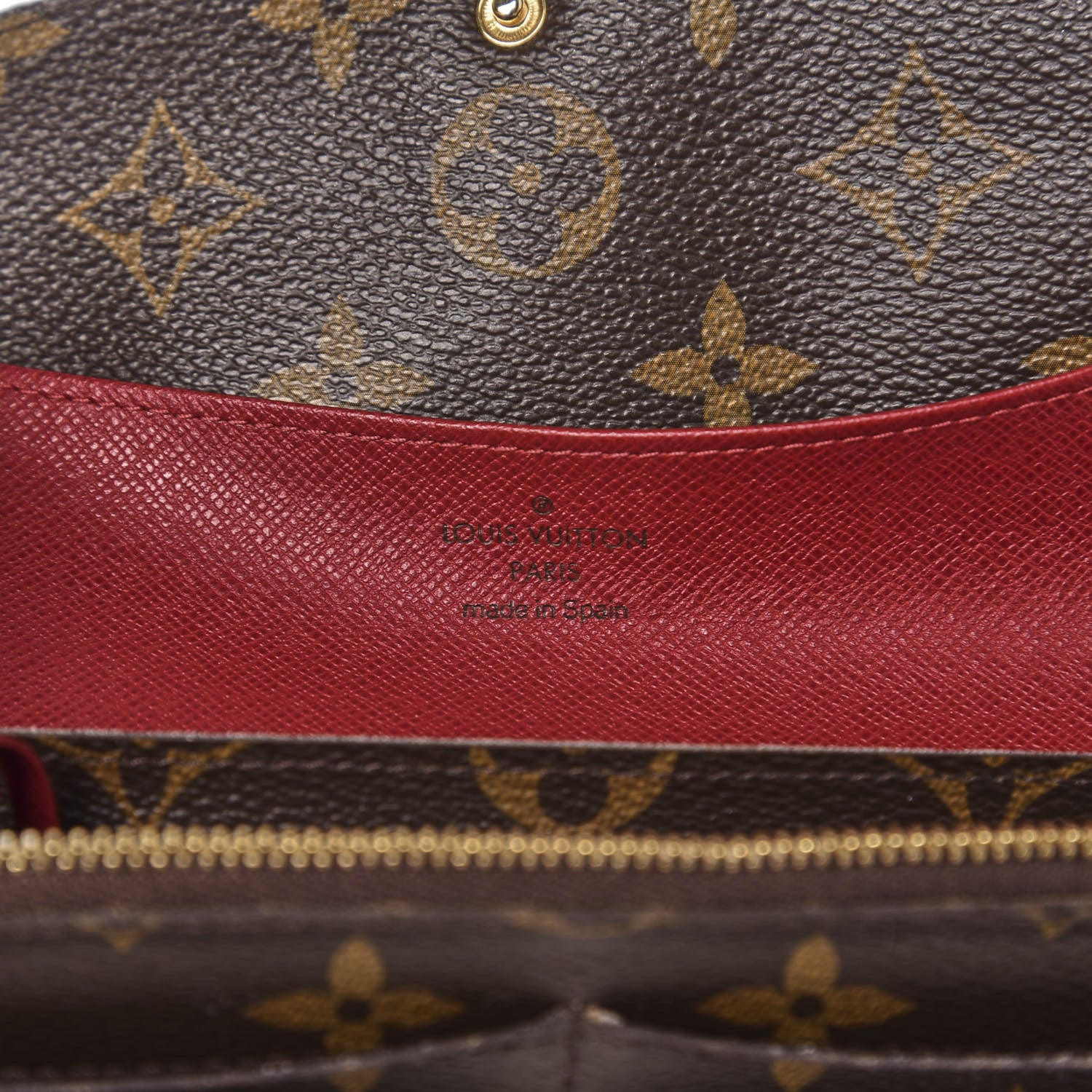 Louis Vuitton Monogram Emilie Wallet Red 6 of 10